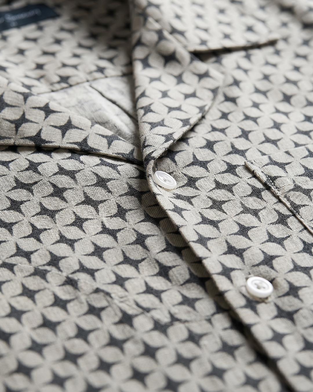 marvao grey linen fabric detail