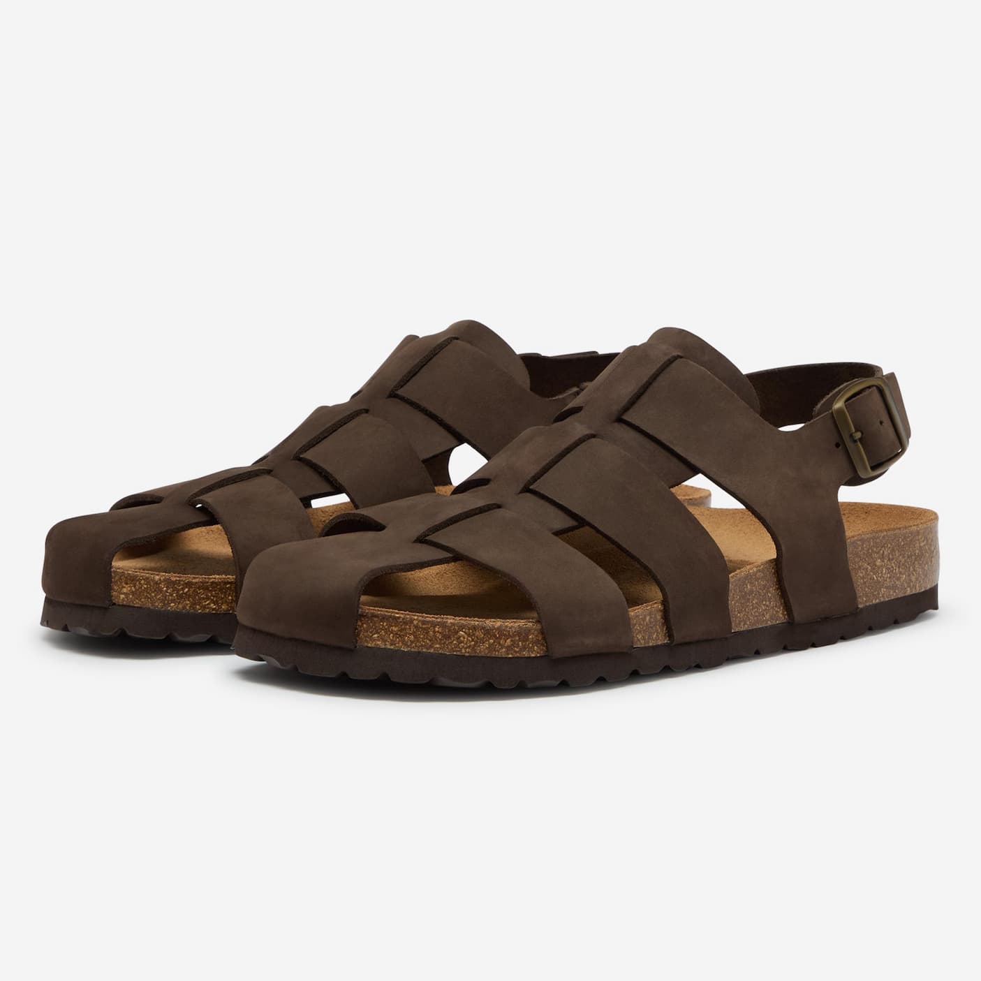 astorga brown calf leather fisherman sandals