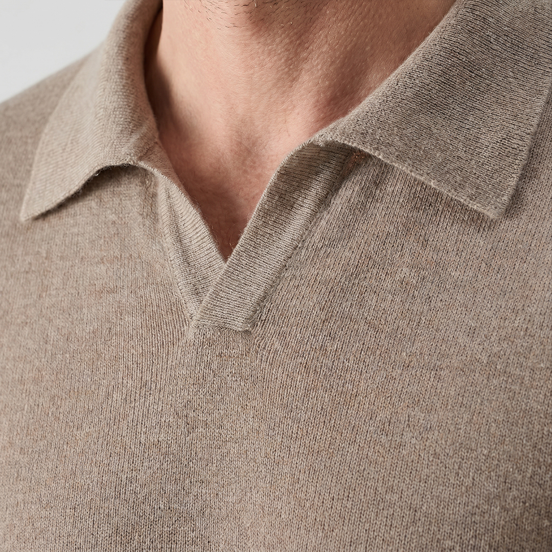 wrentham putty polo collar detail