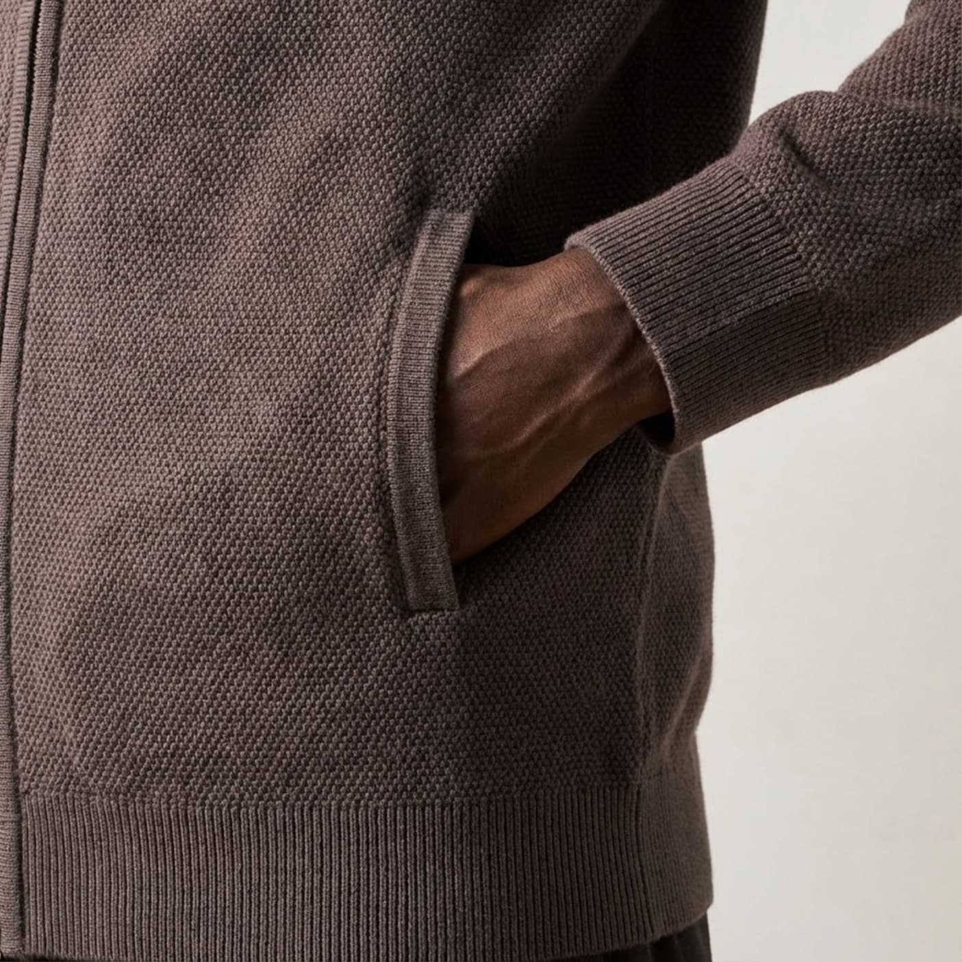 Leverton Mole Knitted Cotton Baseball Jacket