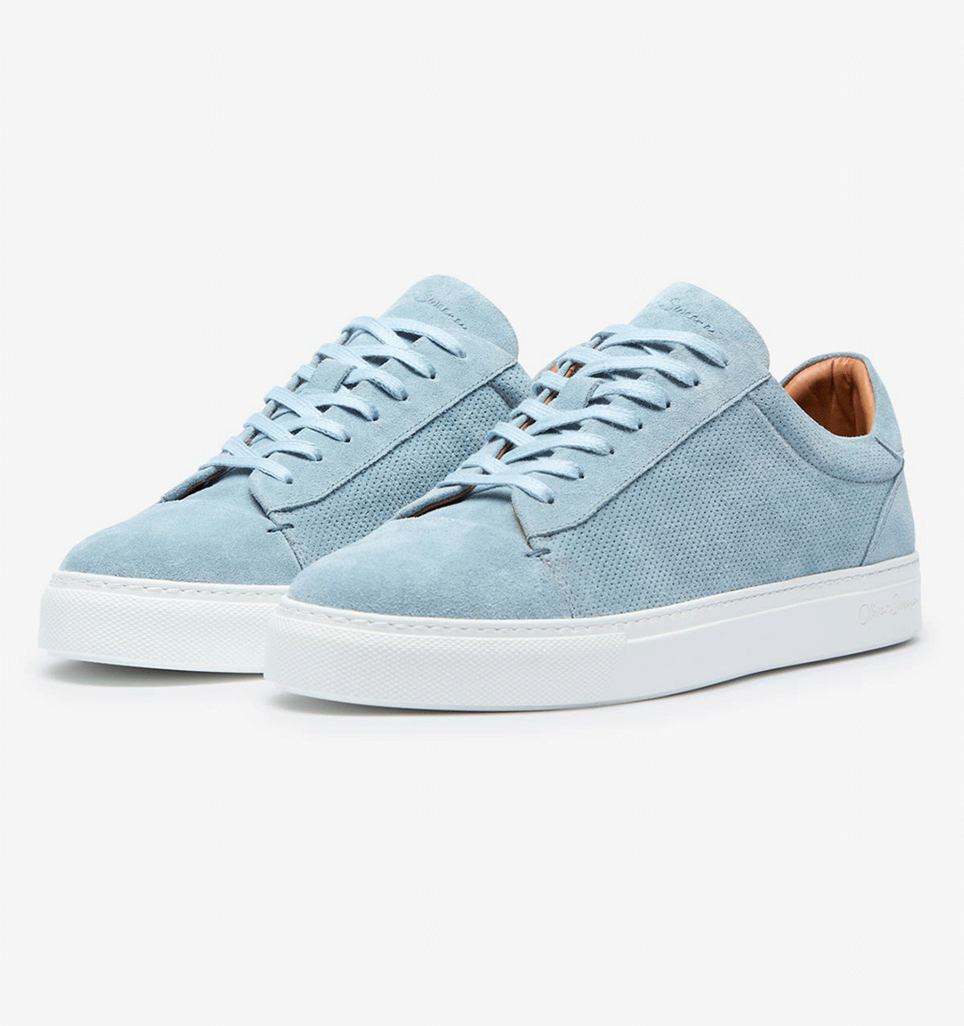 Almada Dusty Perforated Calf Suede Cupsole Trainers