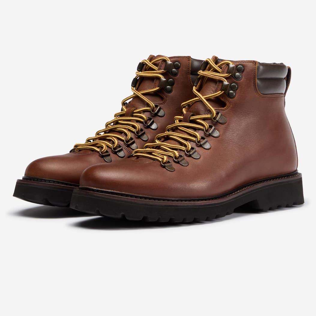 Ellerigg Brown Waxed Leather Hiker Boots