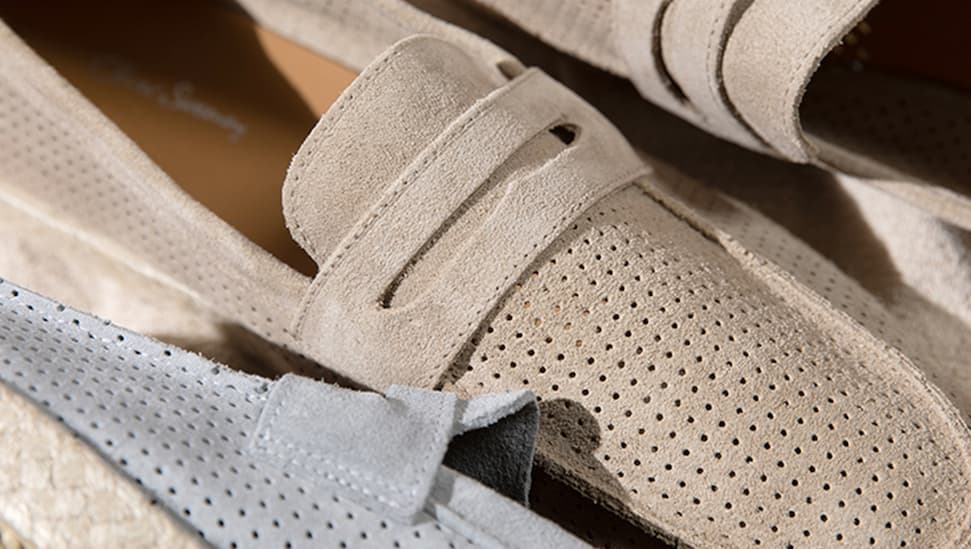 terrassa perforated calf suede loafer espadrilles