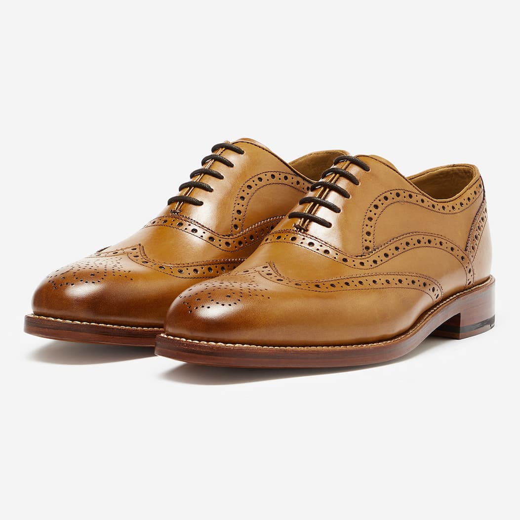 Aldeburgh tan calf leather oxford brogues