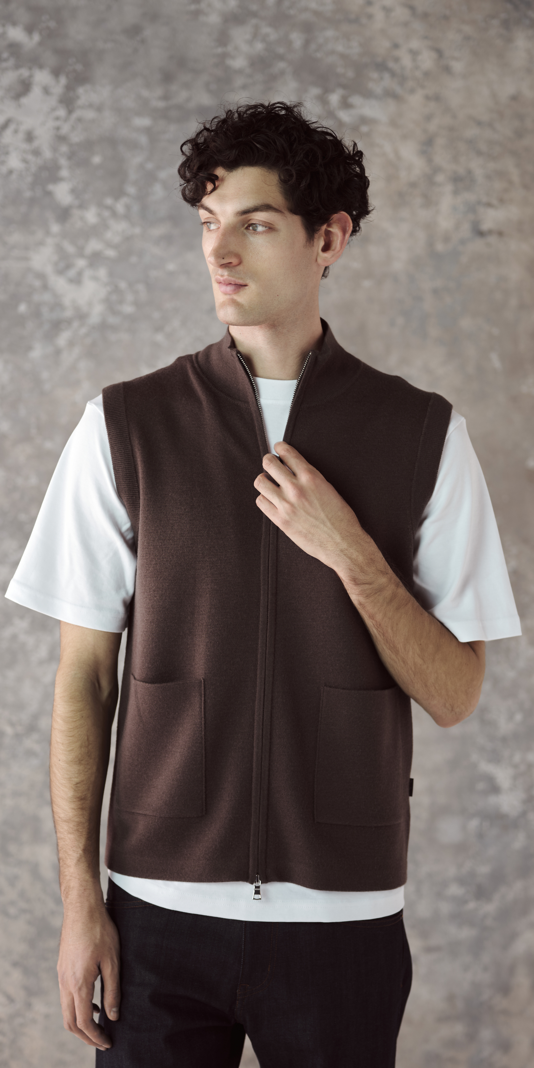 Leighton Mole Merino Wool Blend Gilet