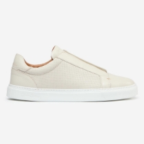 Valezim Off White Perforated Calf Leather Slip-on Trainers