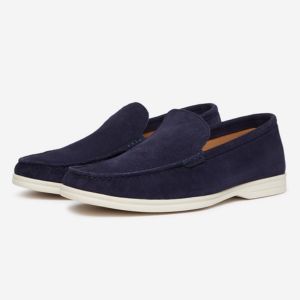 alicante midnight calf suede moccasin loafers
