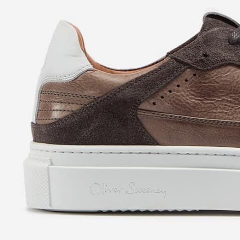 Serta Grey Hand Finished Calf Leather Cupsole Trainers