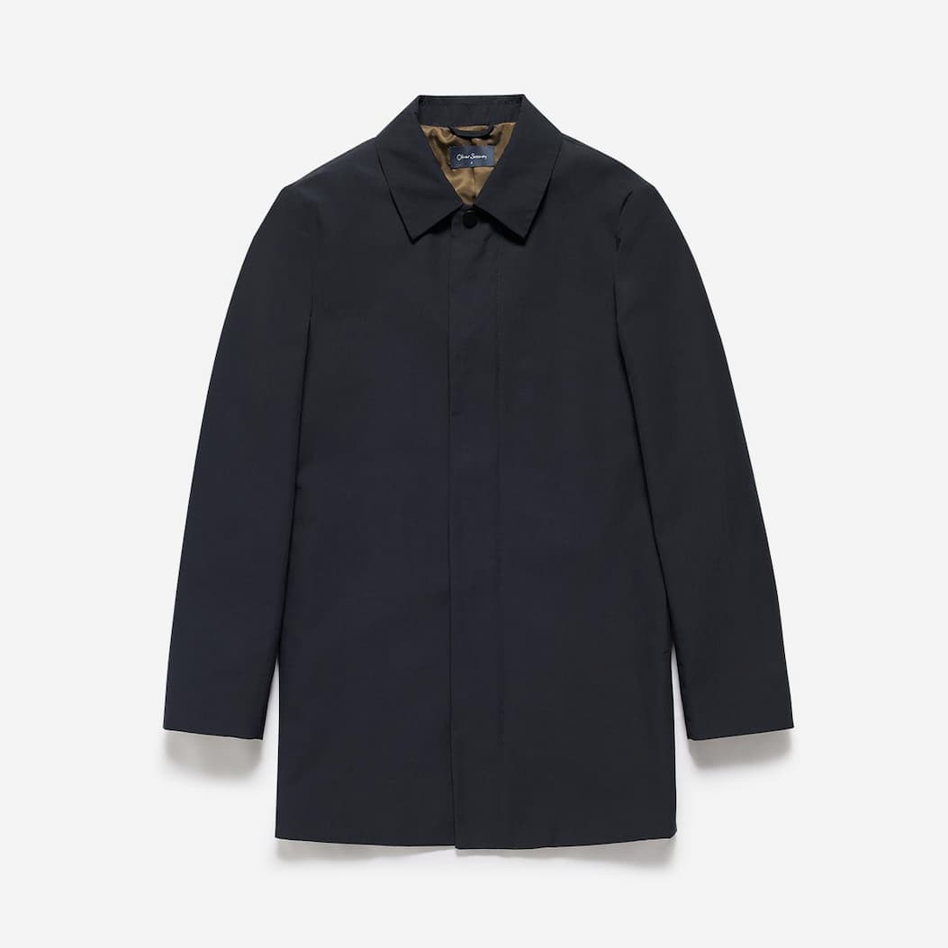 Huntingfield Navy Showerproof Cotton Mac