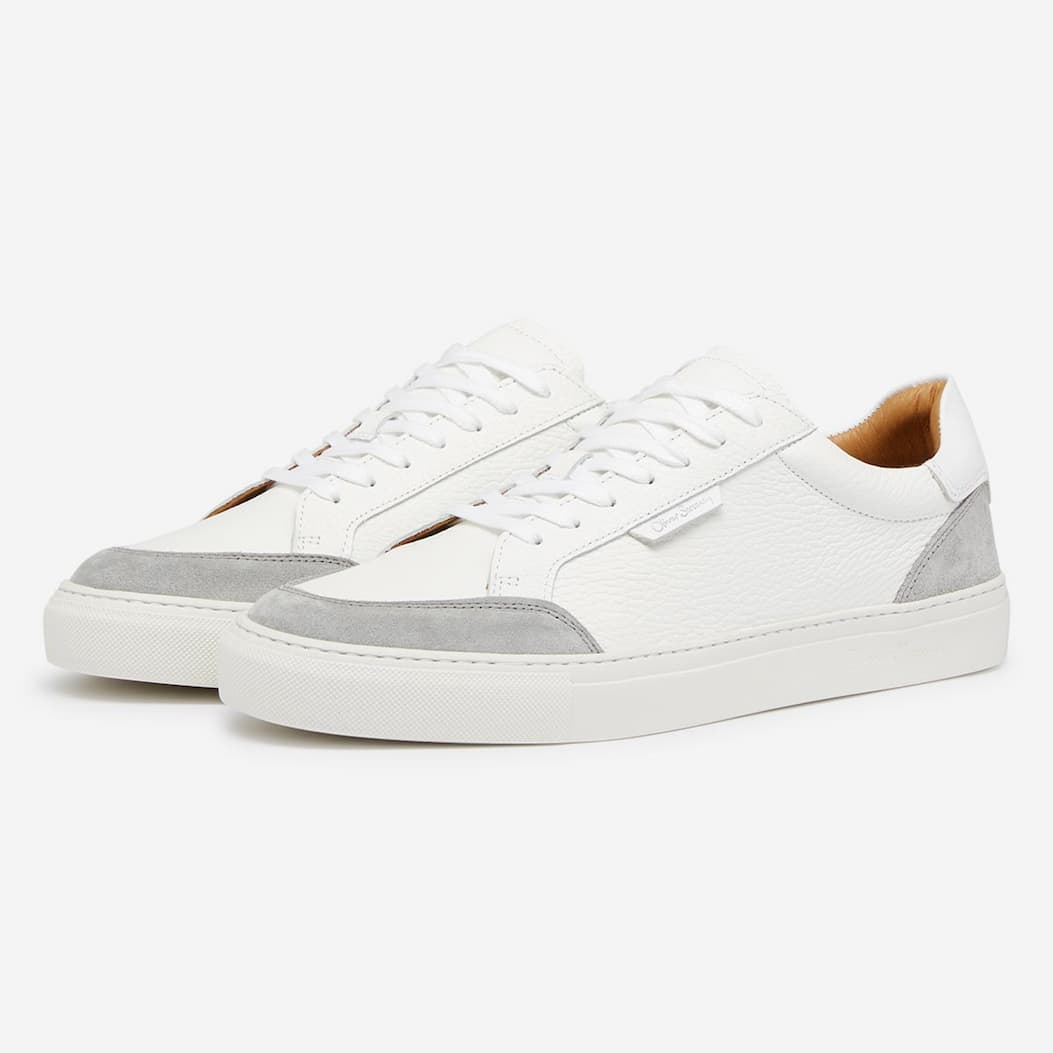 Serralves White Calf Leather Cupsole Trainers