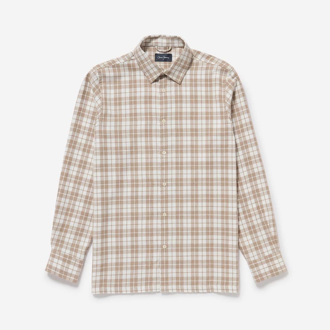 Barnham Sand Brushed Cotton Check Shirt