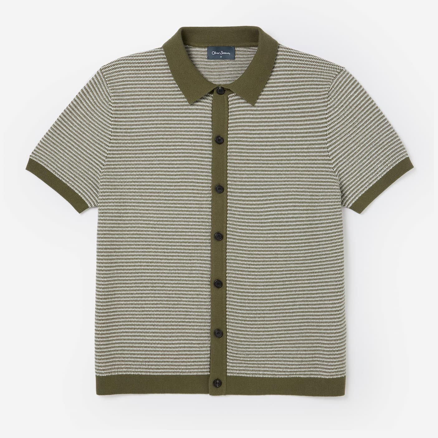 hessle khaki knitted cotton shirt