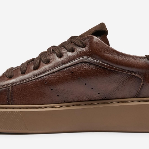 Cornillera Brown Antiqued Calf Leather Trainers