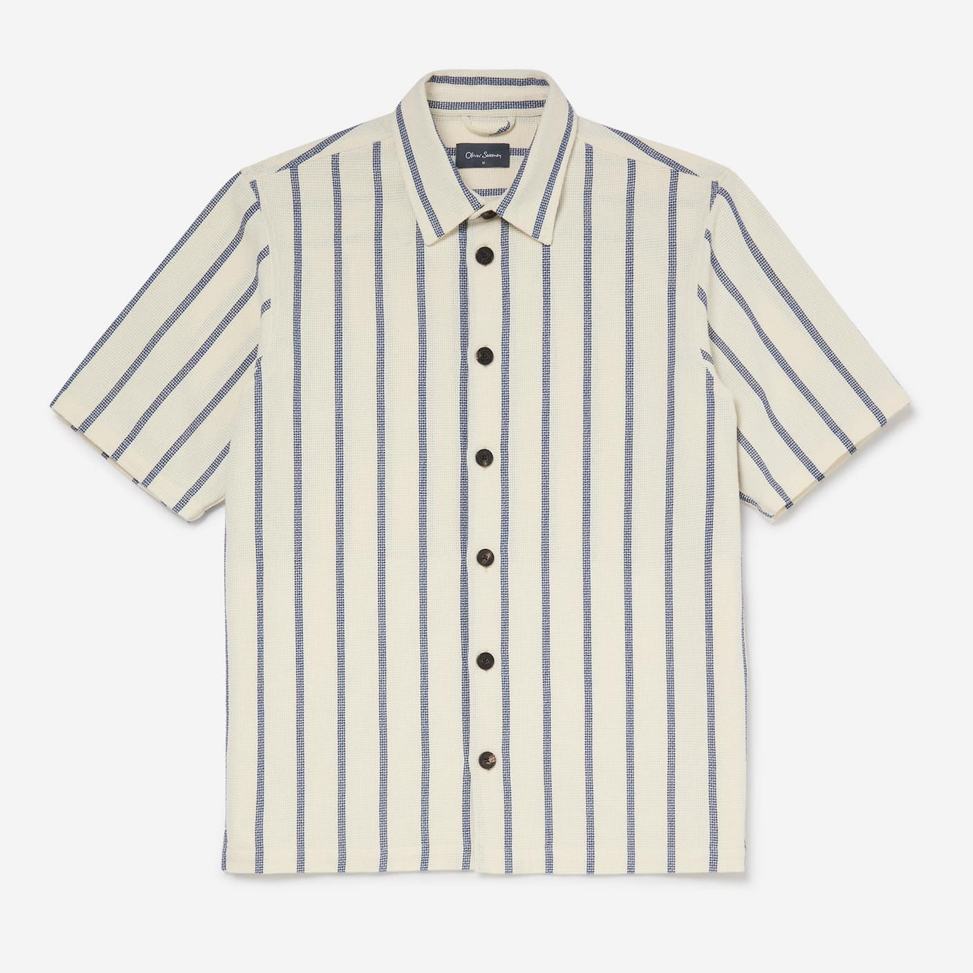 Alatares Ecru Cotton Short-Sleeved Overshirt