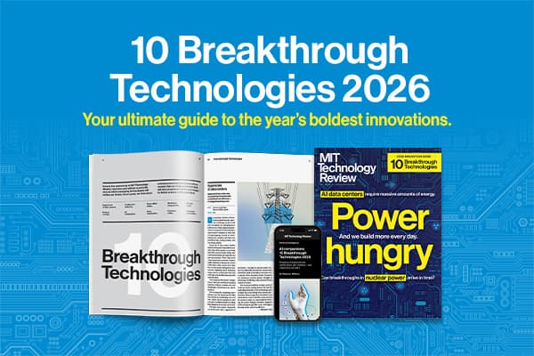 An ad showing a magazine and mobile device on a blue background.