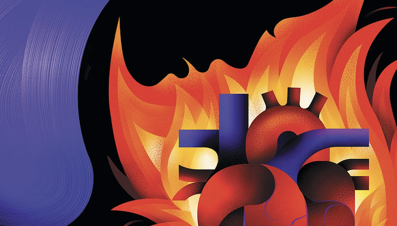 heart engulfed in flames