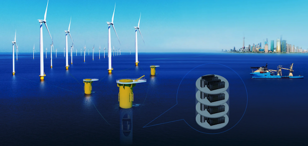 Graphic showing underwater data centers