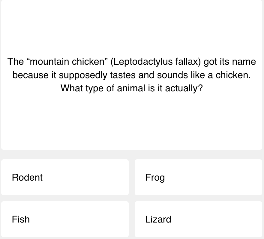 First question of this week's quiz