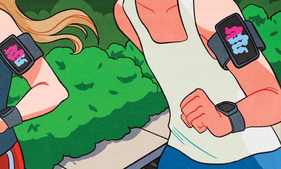 Running figures illustration