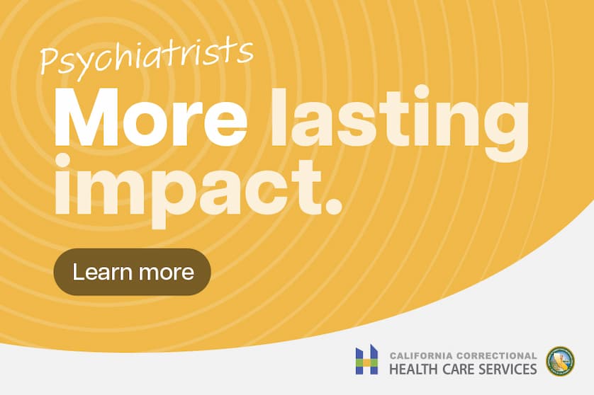 A promotional image that reads: "Psychiatrists: More lasting impact" on a yellow background