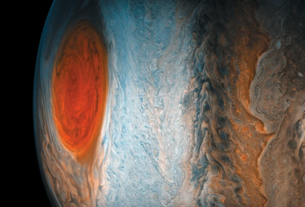 A close view of Jupiter's red spot