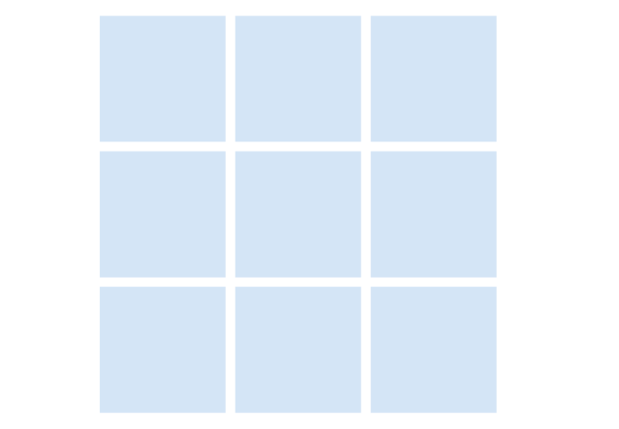 A three by three grid of light blue squares