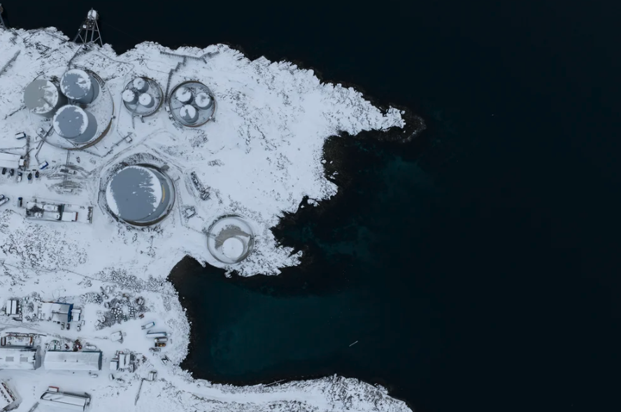 An aerial view of a facility in Greenland, the world's largest island, on January 13, 2026.