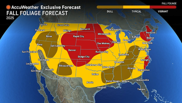 Accuweather fall foliage forecast map for 2025