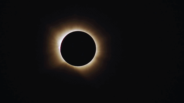 A GIF of the moon moving in front of the sun.