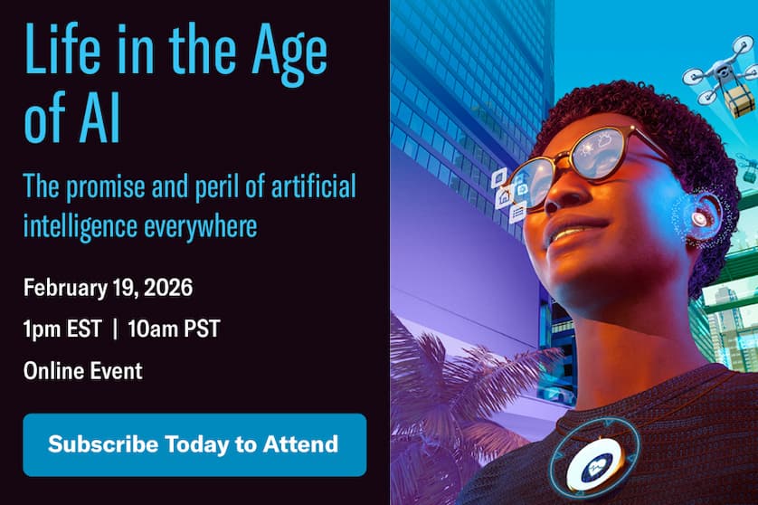 Illustration of a human surrounded by many AI devices