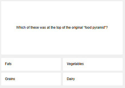 The first question of today's science quiz