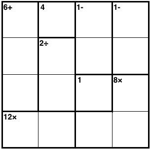 An 8 by 8 grid, with subgrids of different shapes.
