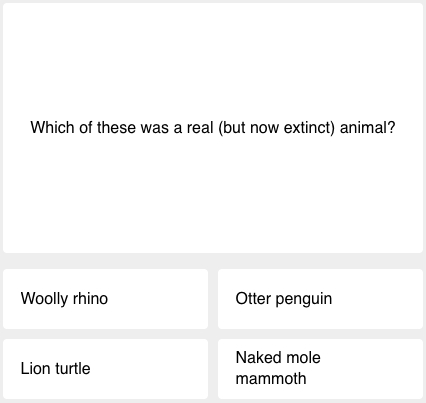 The first question of today's science quiz