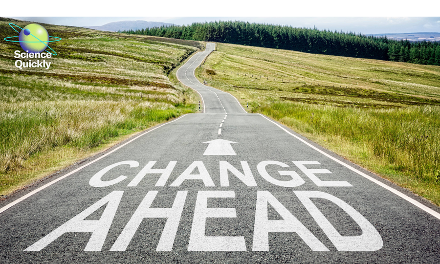 "Change Ahead" on road