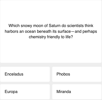 First science quiz question
