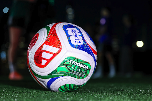 A multicolored soccer ball