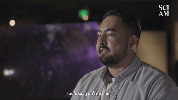 A GIF of a video interview with Steven Chavez