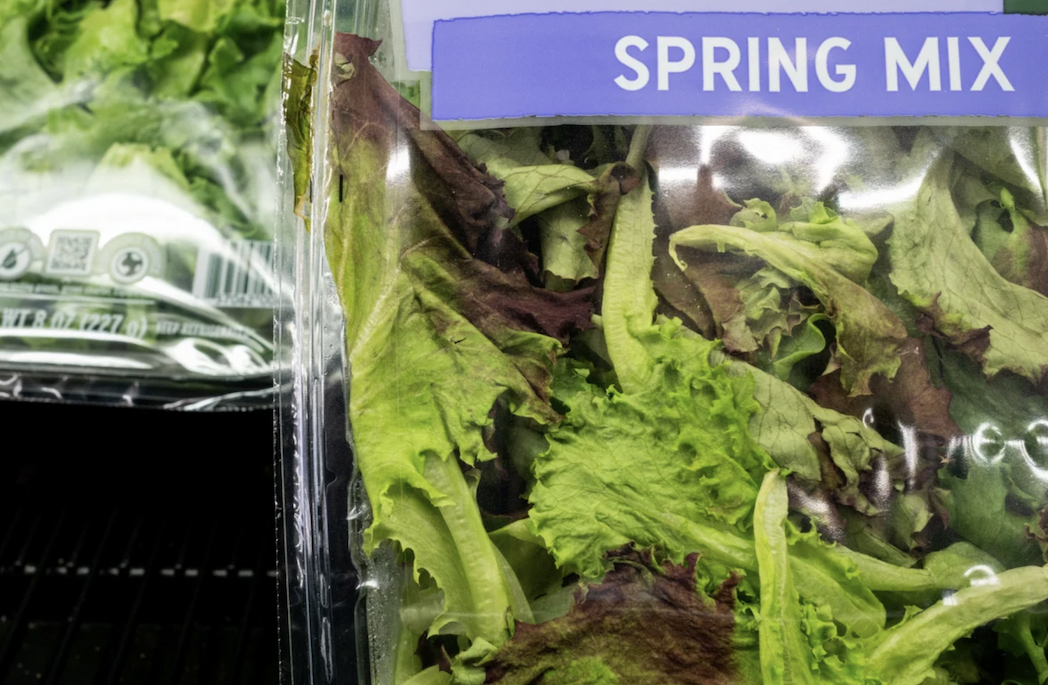 a package of spring mix lettuce
