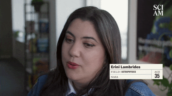 A GIF of an interview with Erini Lambrides