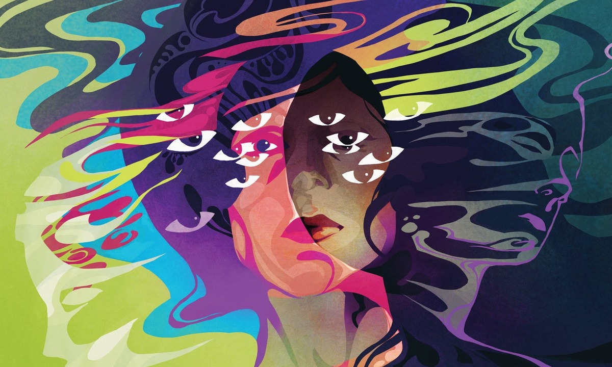 Distorted face illustration