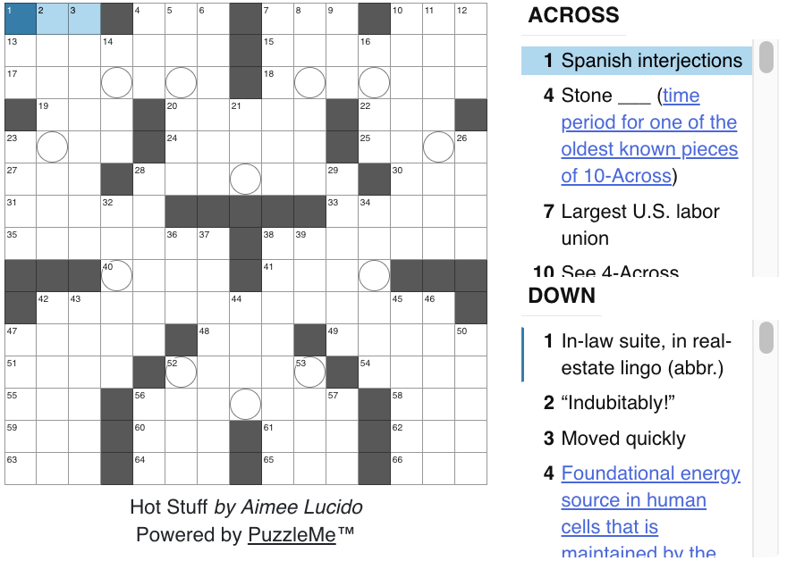 A crossword puzzle