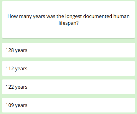 The first question of this week's science quiz