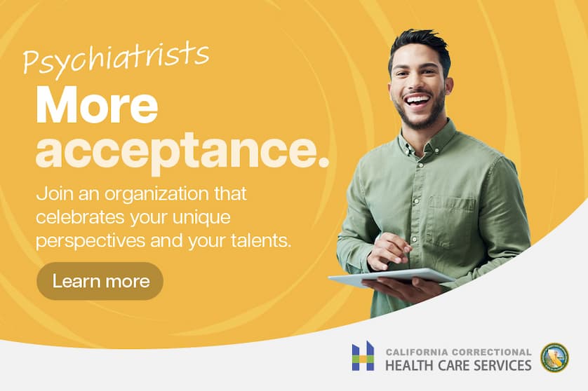 An ad showing a smiling man on a yellow background