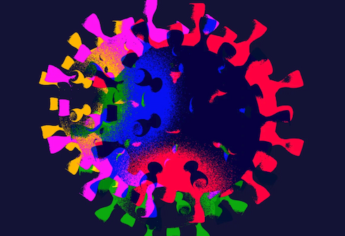 Colorful illustration of coronavirus