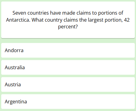 First question of this week's science quiz