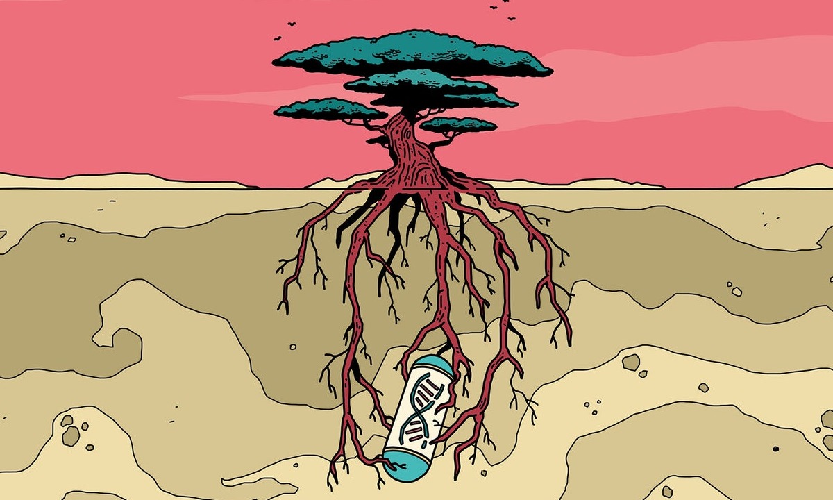 Floating capsule illustration