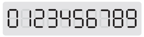 A digital clock display that reads 0123456789