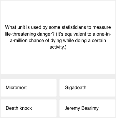 first question of this week's quiz