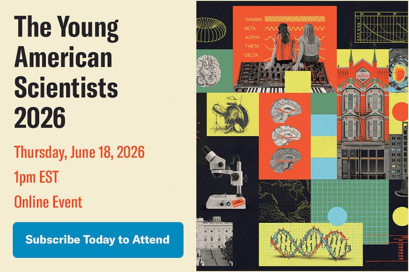 An ad for an event that reads"The Young American Scientists 2026"