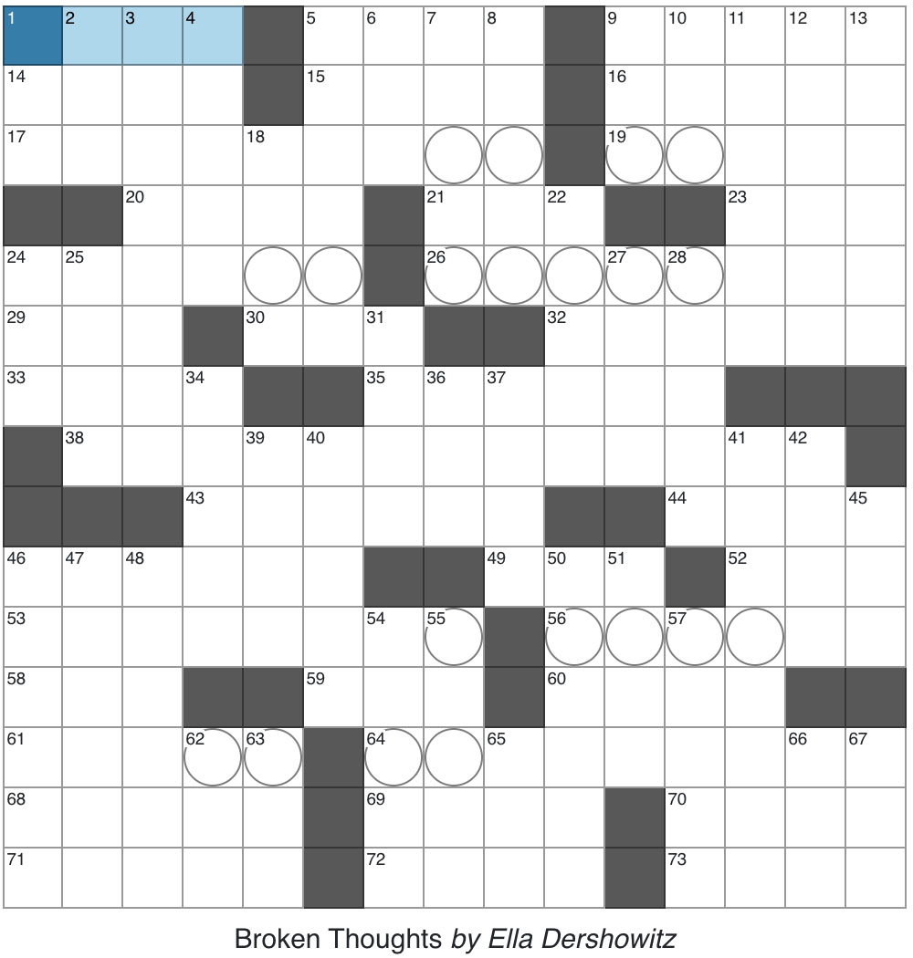 A crossword puzzle